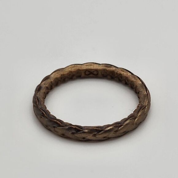 Groove Gold Braided Stackable Silicone Ring (8) - Picture 6 of 6